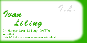 ivan liling business card